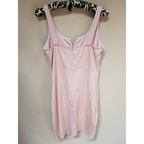 Soprano Womens Bodycon Mini Dress Size XL Round Split Neck Pink Sleeveless New - Picture 2 of 7